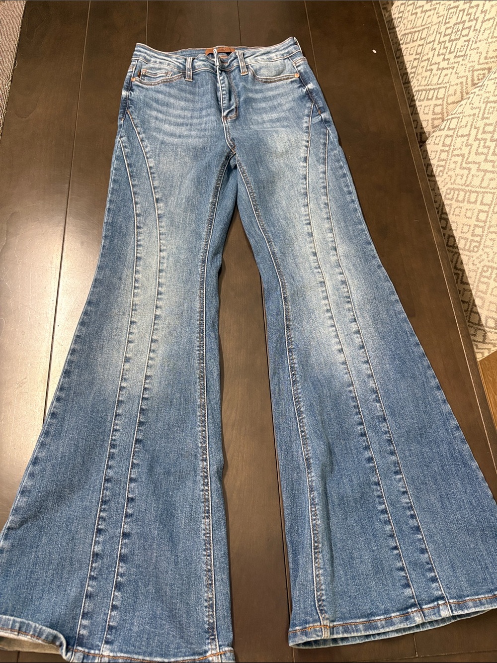 Judy Blue Light Blue Flared Panel Seam Jeans
